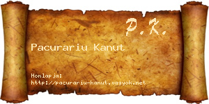 Pacurariu Kanut névjegykártya